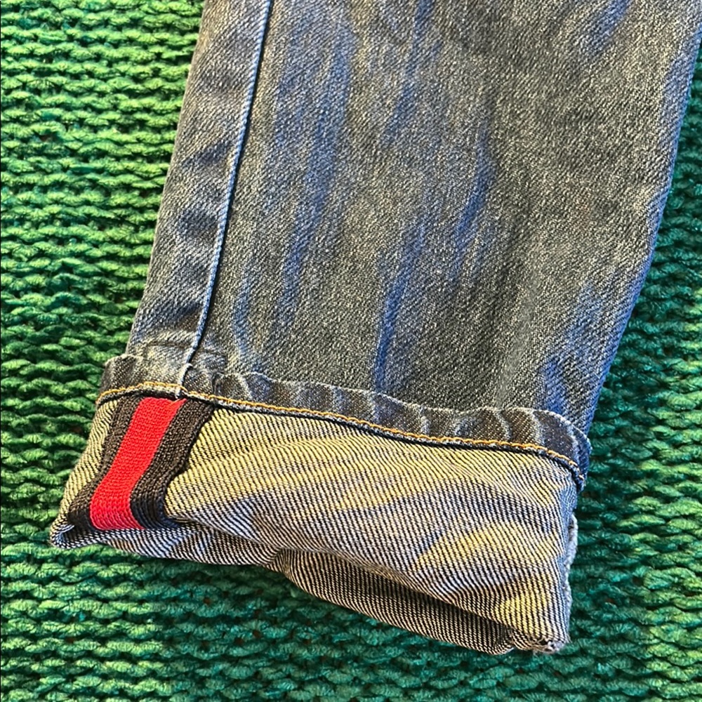 Gucci Blue Jeans with Red Heart Accent - Picture 6 of 16